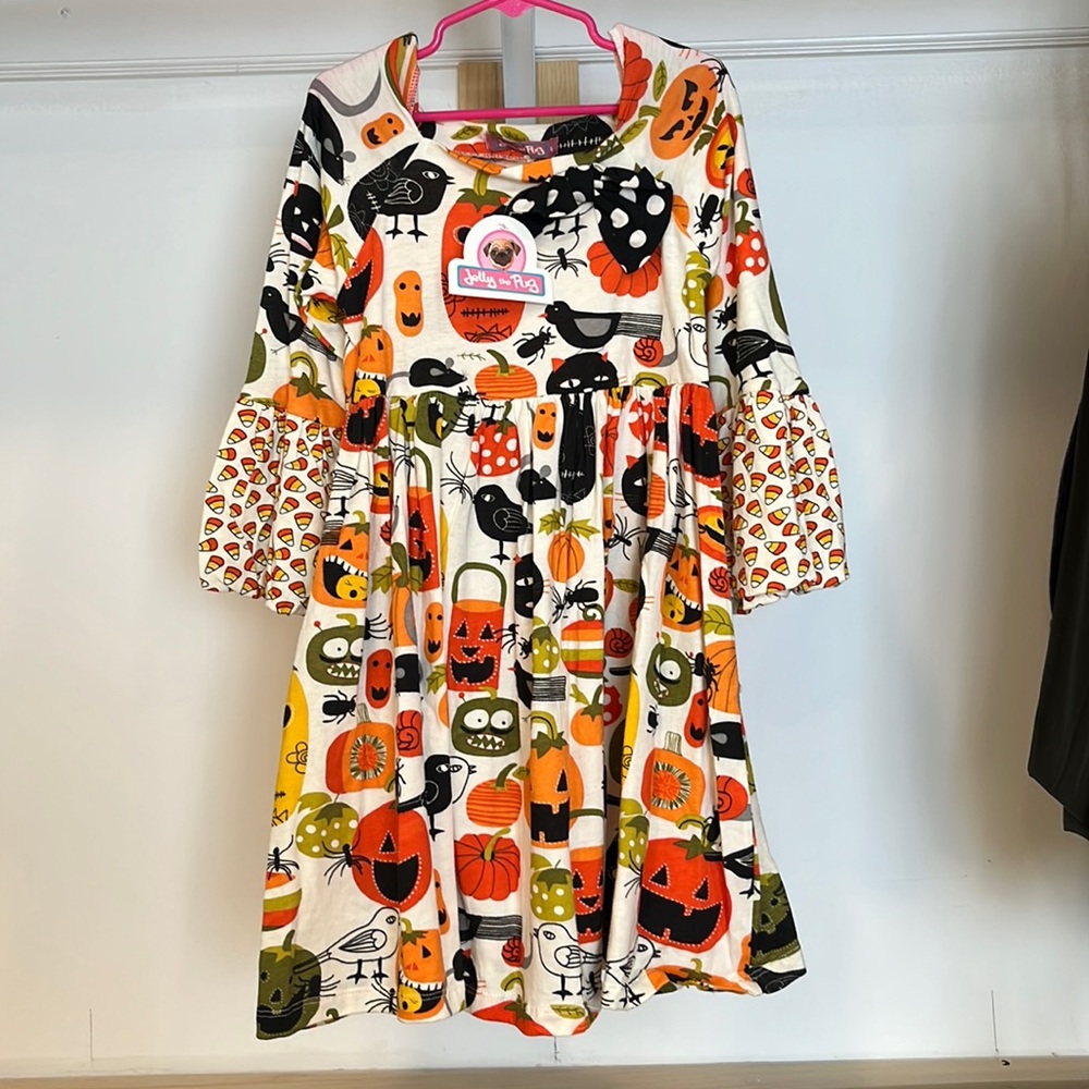 Little girls dress size 6. NWT. Jelly the Pug. Halloween